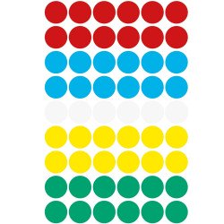 Etikett címke, o12mm, jelölésre, 5 klf. szín 54 címke/ív, 5 ív/doboz, Avery vegyes Etikett - címke Avery