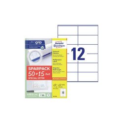 Etikett címke, 105x48mm, univerzális, 65 lap, 12 címke/lap Avery, fehér Etikett - címke Avery