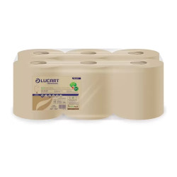Kéztörlő 2 rétegű tekercses 6 tekercs/karton L-One Maxi 450 EcoNatural Lucart _852277 havanna barna Papírtörlők Lucart