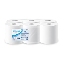 Kéztörlő 2 rétegű tekercses 6 tekercs/karton L-OneMaxi 450 Strong Lucart _852275U hófehér Papírtörlők Lucart