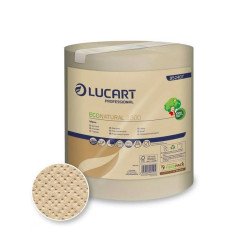 Kéztörlő 2 rétegű tekercses átmérő: 17,5 cm egyesével csomagolt 2.300 EcoNatural Lucart_852407J havanna barna Papírtörlők Lucart