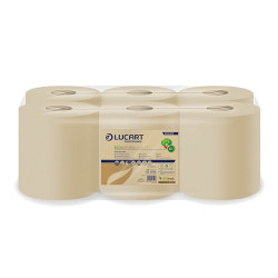 Kéztörlő 2 rétegű tekercses átmérő: 20 cm 500 lap/tekercs 6 tekercs/karton EcoNatural 500 CF Lucart_852405 havanna barna Papírtörlők Lucart