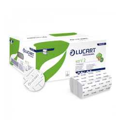 Kéztörlő 2 rétegű V hajtogatású 190 lap/cs 20 cs/karton EcoLucart _863046 fehér Papírtörlők Lucart
