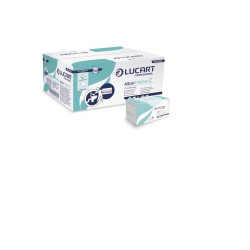 Kéztörlő 2 rétegű Z hajtogatású 242 lap/csomag 15 cs/karton Z Aquastream Lucart_864018U hófehér Papírtörlők Lucart