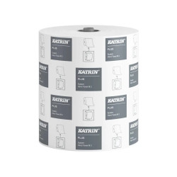 Kéztörlő 2 rétegű tekercses átmérő: 19 cm perforáció nélküli 6 tekercs/karton System Katrin_97449 fehér Papírtörlők Katrin