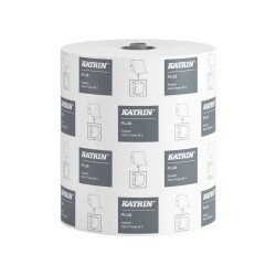 Kéztörlő 2 rétegű tekercses átmérő: 19 cm perforáció nélküli 6 tekercs/karton System Katrin_97449 fehér Papírtörlők Katrin