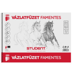 Vázlatfüzet B4, 160g. famentes Student Vázlatfüzet, rajzfüzet Ico