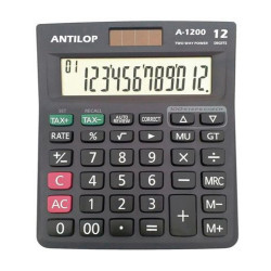 Számológép asztali 12 számjegy nagy, döntött kijelző Antilop A-1200 Számológép Antilop