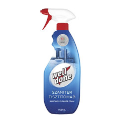 Szaniter tisztítóhab szórófejes 750 ml Well Done Vízkőoldás, szanitertisztítás Well Done