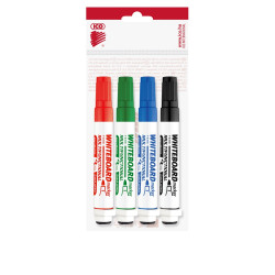 Táblamarker készlet, 3mm, mágneses, táblatörlővel multifunkciós Ico MARKERASER, 4 klf.szín Táblamarker Ico