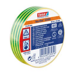 Szigetelőszalag 19mmX20m Tesa zöld/sárga Szigetelőszalag Tesa