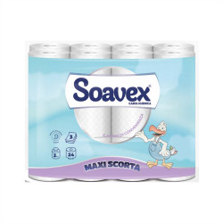 Toalettpapír 3 rétegű kistekercses 100% cellulóz 162 lap/tekercs 24 tekercs/csomag Soavex Maxi Scorta_Paperdi Toalettpapírok Paperdi