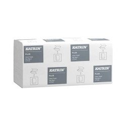 Kéztörlő 2 rétegű V hajtogatású 150 lap/cs 20 csomag/karton Katrin Plus Zig Zag 2_65968 hófehér Papírtörlők Katrin
