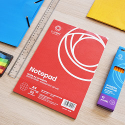 Jegyzettömb ragasztott, A4, 50lap, Bluering® kockás Jegyzettömb Bluering