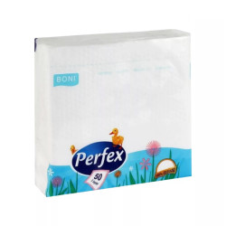 Szalvéta 1 rétegű 33 x 33 cm 100 lap/csomag Perfex fehér Szalvéták Perfex