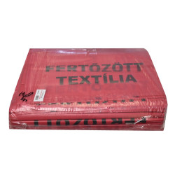 Hulladékgyűjtő zsák „Fertőzött textília” 400 + 2 x 180 x 1100 mm piros Szemeteszsák Egyéb