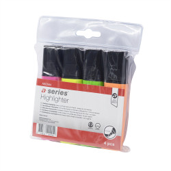 Szövegkiemelő készlet 1-5mm, vágott hegyű, lapos test, A-Series 4 klf. szín Szövegkiemelő A-series