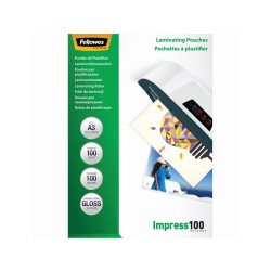 Lamináló fólia, A3, 100 mikron, fényes, 100 db/doboz, Fellowes® Kötészeti kellék Fellowes