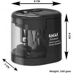 Hegyező asztali 2 lyukú elektromos elemes és USB adapterrel működtethető EG5161 Eagle fekete Hegyező Eagle