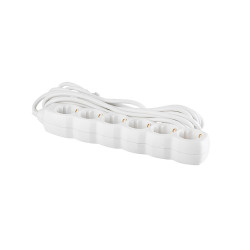 Elosztó hat csatlakozós 5m kábellel asztali 10A 2300W Elosztó, hosszabító Egyéb