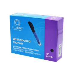 Táblamarker 2,2-5,2mm, vágott hegyű, cserélhető betétes, Bluering fekete Táblamarker Bluering