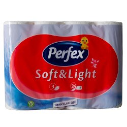 Toalettpapír 3 rétegű  kistekercses 100% cellulóz 88 lap/tekercs 24 tekercs/csomag Boni Perfex hófehér Toalettpapírok Perfex