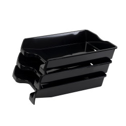 Irattálca műanyag 355, 355x255x60mm, Bluering® fekete Irattálca Bluering