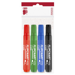 Flipchart marker készlet vízbázisú 3mm, kerek Artip11XXL, 4 klf.szín Flipchart marker Ico