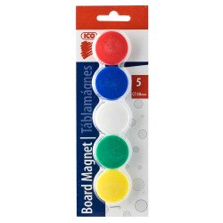 Mágnes 30mm, 5 db/csomag, Ico 5 klf. Szín Táblamágnes Ico