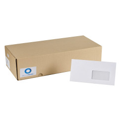 Boríték LC6/5 enyvezett bélésnyomott jobb ablakos 45x90mm 114x229mm J28A20 Bluering® fehér Boríték Bluering