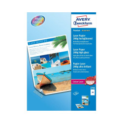 Fotópapír 210x297mm 200g 100 ív/doboz fényes, Avery fehér Fotópapír Avery