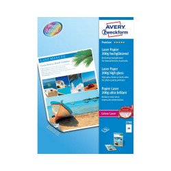 Fotópapír 210x297mm 200g 100 ív/doboz fényes, Avery fehér Fotópapír Avery