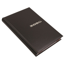 Határidőnapló Carbon A/5, napi fehér lapokkal acél Realsystem 2026. Határidőnapló Realsystem