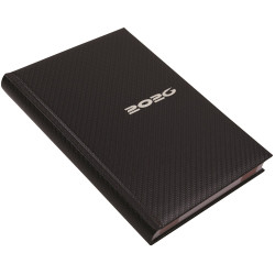 Határidőnapló Carbon A/5, napi fehér lapokkal kék Realsystem 2026. Határidőnapló Realsystem