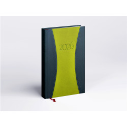 Határidőnapló Prémium A B/5, heti krémszínű lapokkal zöld Realsystem 2026. Határidőnapló Realsystem