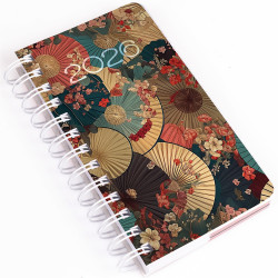 Zsebnaptár álló spirálozott SP5 napi fehér lapokkal ernyők Realsystem 2026. Zsebnaptár Realsystem