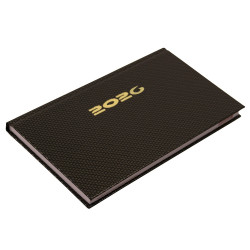 Zsebnaptár fekvő Carbon, fehér lapokkal bronz Realsystem 2026. Zsebnaptár Realsystem