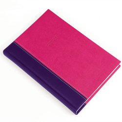 Határidőnapló Linett A/5, napi fehér lapokkal lila-pink Realsystem 2026. Határidőnapló Realsystem