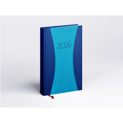 Határidőnapló Prémium A A/5, napi krémszínű lapokkal kék Realsystem 2026. Határidőnapló Realsystem