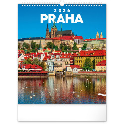 Falinaptár képes  300x340mm Prague Realsystem 2026. Falinaptár Realsystem