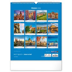 Falinaptár képes  300x340mm Prague Realsystem 2026. Falinaptár Realsystem