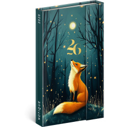 Határidőnapló mágnessel záródó, heti, fehér lapokkal Fox 130x210 mm, Presco Határidőnapló Presco
