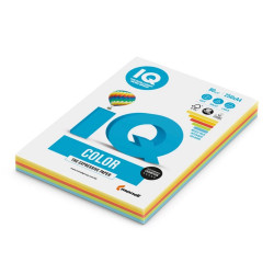 Másolópapír, színes, A4, 80g. vegyes színek IQ 4x25ív/csomag, intenzív, 4 klf. szín Másolópapír színes IQ
