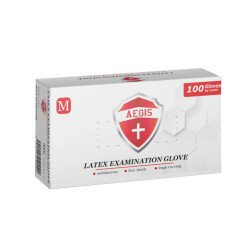 Gumikesztyű latex púderes M 100 db/doboz_AEGIS Gumikesztyű Egyéb