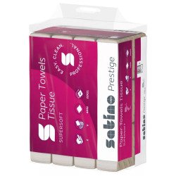 Kéztörlő 2 rétegű V hajtogatású 336 lap/csomag 12 cs/karton Satino Wepa Prestige_278090 fehér Papírtörlők Wepa