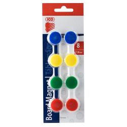 Mágnes 20mm, 8 db/csomag, Ico, 4 klf. szín Táblamágnes Ico