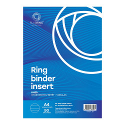 Gyűrűskönyv betét A4, 50lap Bluering® vonalas Gyűrűskönyv betét, rovatoltpapír Bluering