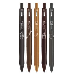 Zseléstoll készlet 0,5 mm Zebra Sarasa Study with Coffee, 5 különböző szín Zselés toll Zebra