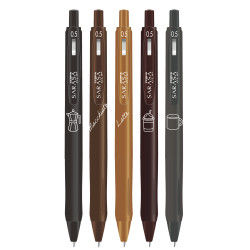 Zseléstoll készlet 0,5 mm Zebra Sarasa Study with Coffee, 5 különböző szín Zselés toll Zebra