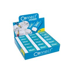 Radír Connect fehér (39x17x12mm,) 36 db/ kínáló doboz Radír Connect